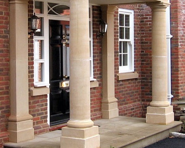 Columns with square pilasters