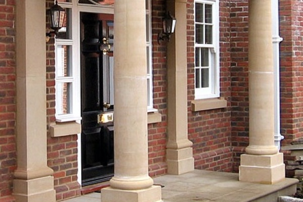 Columns with square pilasters